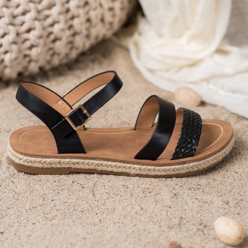 SHELOVET Sandali In Ecopelle Intrecciati nero 1