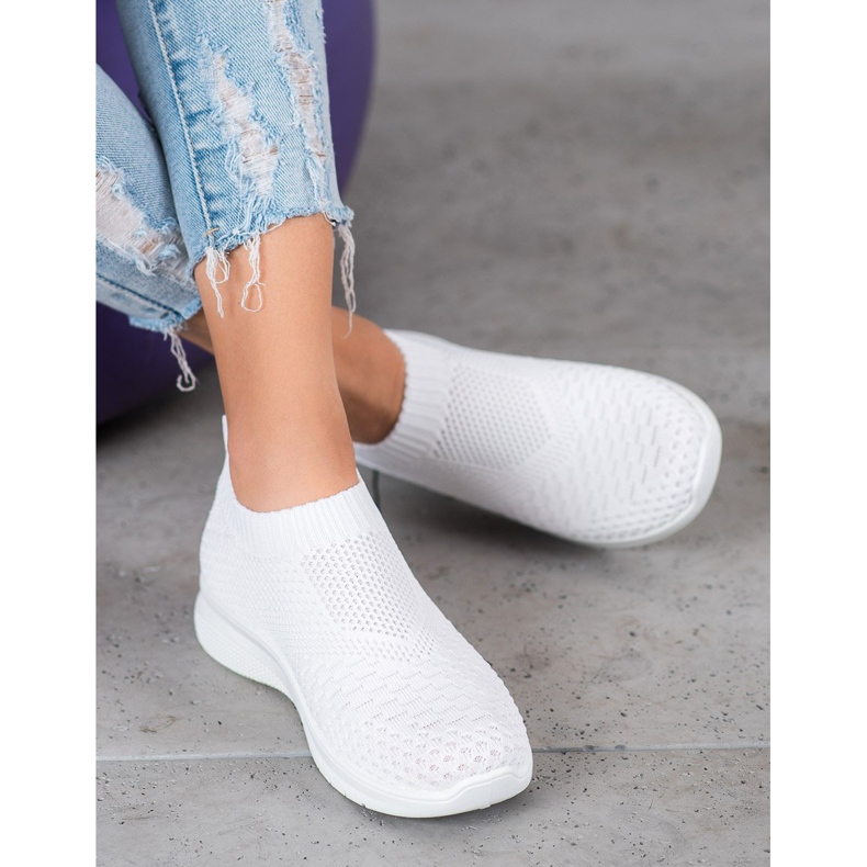 SHELOVET Scarpe da ginnastica senza lacci bianco 2