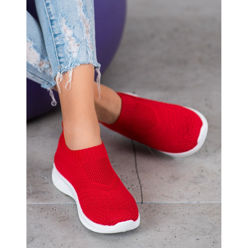 SHELOVET Scarpe da ginnastica senza lacci rosso 2