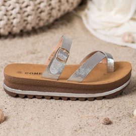 Comer Pantofole sulla piattaforma della moda grigio 2