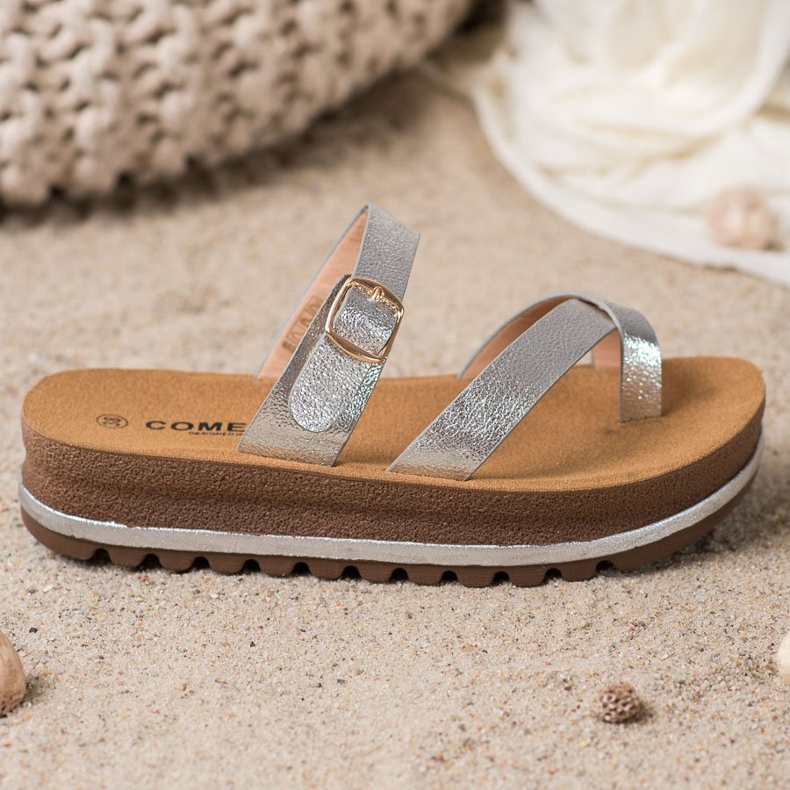 Comer Pantofole sulla piattaforma della moda grigio 2