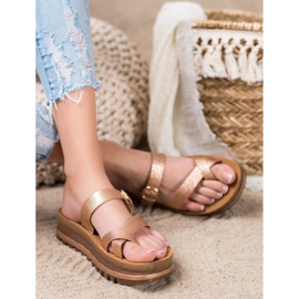 Comer Pantofole sulla piattaforma della moda giallo 2