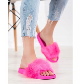 SHELOVET Pantofole In Gomma Con Pelliccia rosa 1