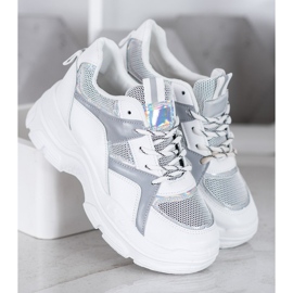 Sweet Shoes Scarpe da ginnastica legate bianca grigio 1