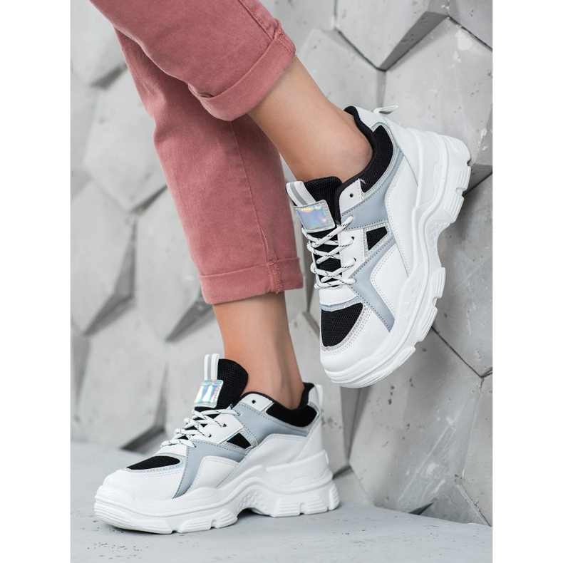 Sweet Shoes Scarpe da ginnastica legate bianca nero 2