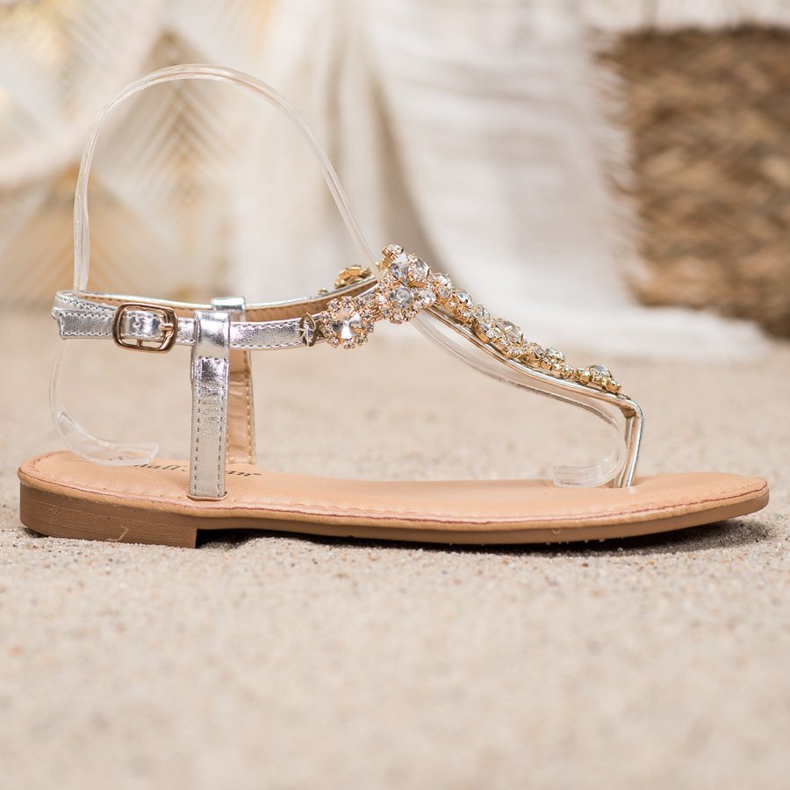 Small Swan Sandali Infradito Con Cubic Zirconia grigio 2