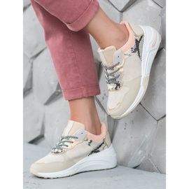 SHELOVET Sneakers con stampa serpente marrone 1