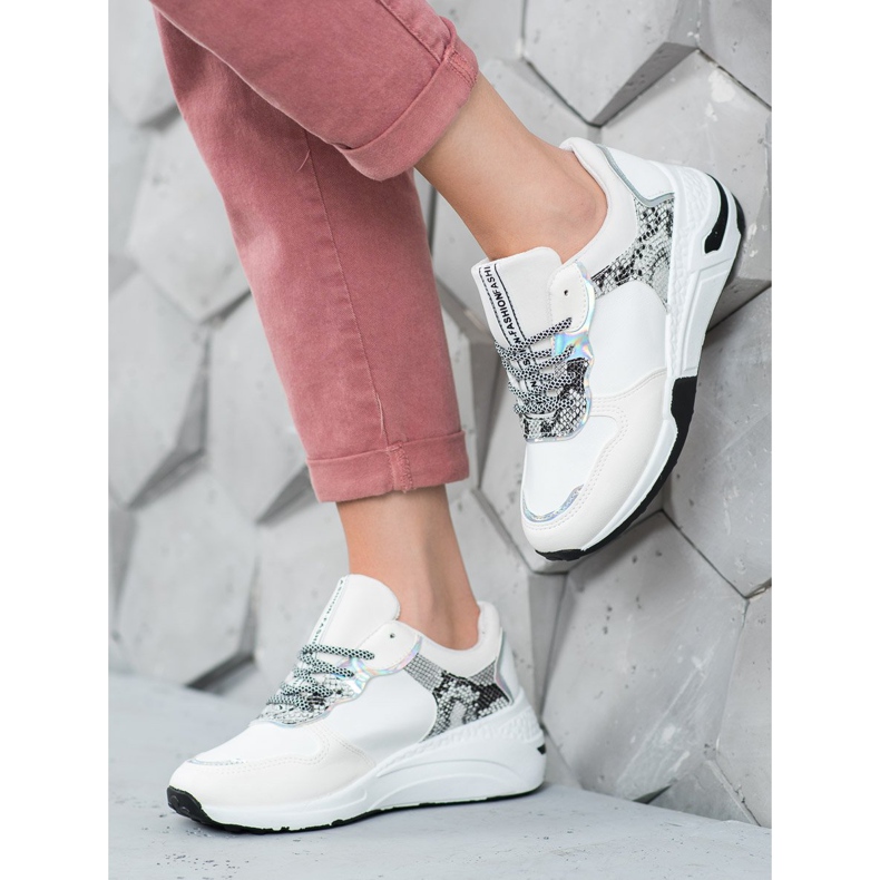 SHELOVET Sneakers con stampa serpente bianco multicolore 1