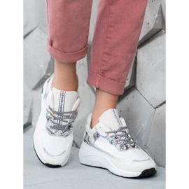 SHELOVET Sneakers con stampa serpente bianca multicolore 2