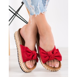 SHELOVET Pantofole alla moda sulla piattaforma rosso 1