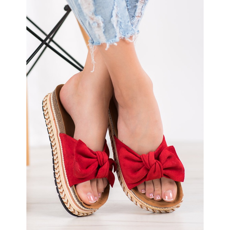 SHELOVET Pantofole alla moda sulla piattaforma rosso 1