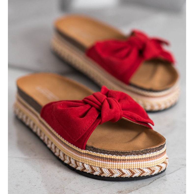 SHELOVET Pantofole alla moda sulla piattaforma rosso 2