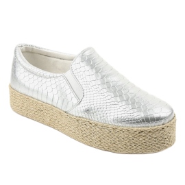 Espadrillas slip-on argento 6140 grigio 1