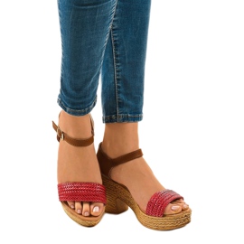 Sandali rossi con tacco alto 150-614 rosso 1