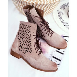 Nicole Cappucino Meridan Stivali in pelle da donna beige 1