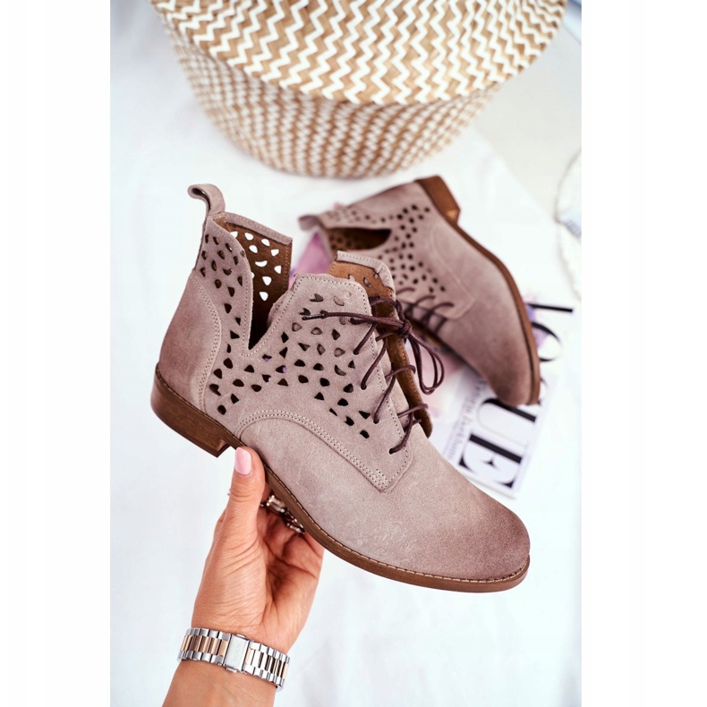Nicole Stivali da donna in pelle Cappucino Low Meridan beige 1