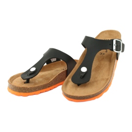 Pantofole mediche BIOX Gerona nere nero arancia 2