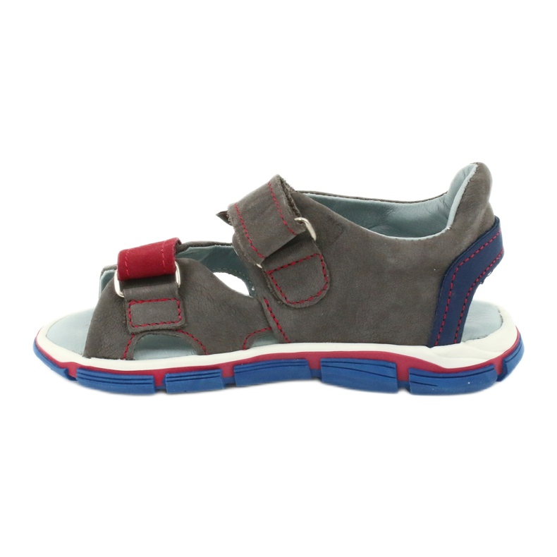 Mazurek Ragazzi in pelle con sandali in pelle rosso grigio 314 1