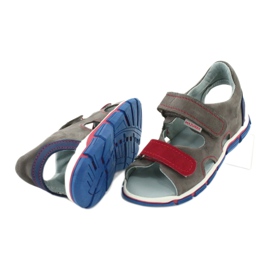 Mazurek Ragazzi in pelle con sandali in pelle rosso grigio 314 3