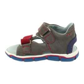 Mazurek Ragazzi in pelle con sandali in pelle rosso grigio 314 1