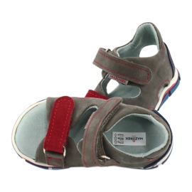 Mazurek Ragazzi in pelle con sandali in pelle rosso grigio 314 4