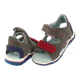 Mazurek Ragazzi in pelle con sandali in pelle rosso grigio 314 3