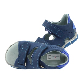 Mazurek Ragazzi in pelle con velcro blu navy 314 5