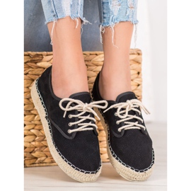 SHELOVET Espadrillas in camoscio nero 2