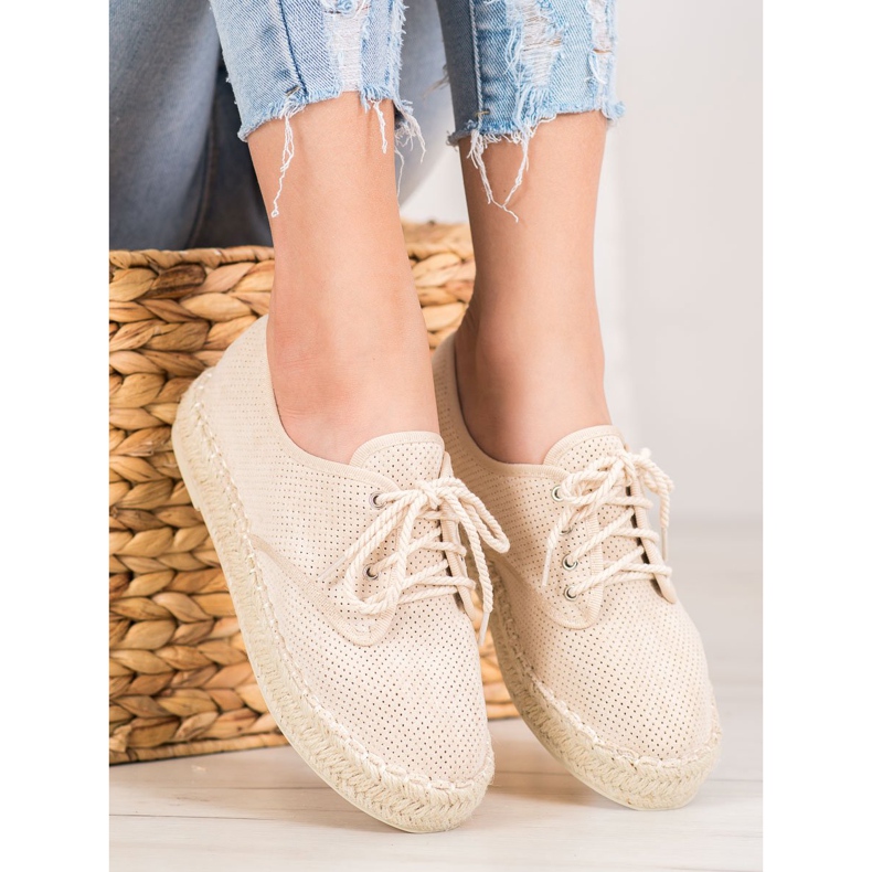SHELOVET Espadrillas in camoscio marrone 2