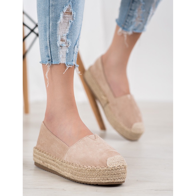 SHELOVET Espadrillas sulla piattaforma marrone 1