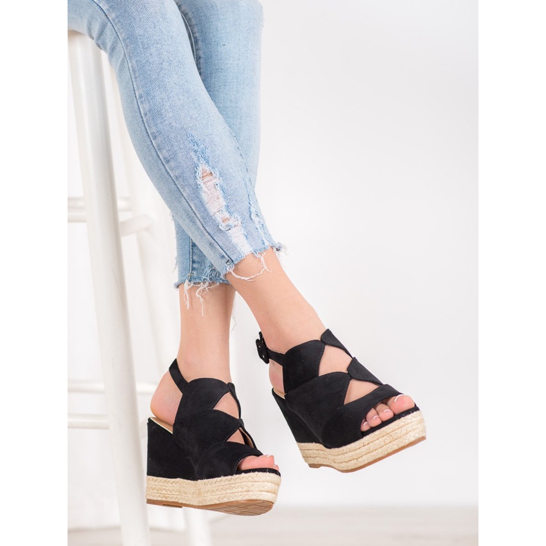 Small Swan Sandali con zeppa alla moda nero 1