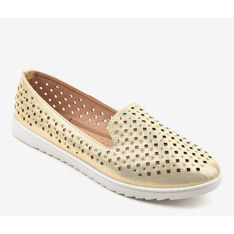 Sneakers traforate dorate DY-08 d'oro 1