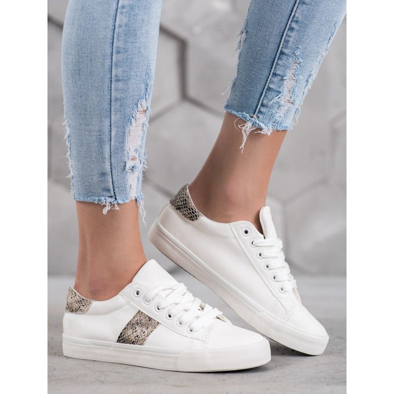 SDS Scarpe sportive su suola spessa bianco 2