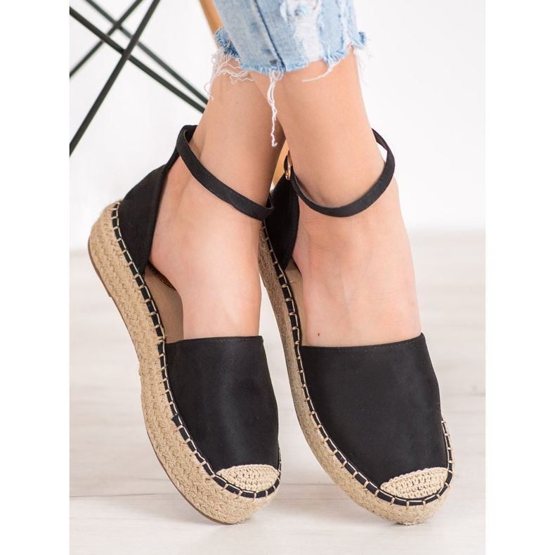 SHELOVET Espadrillas Con Fibbia nero 1