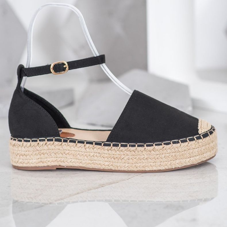 SHELOVET Espadrillas Con Fibbia nero 2