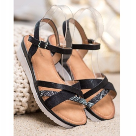 Small Swan Sandali con zeppa bassa nero 2