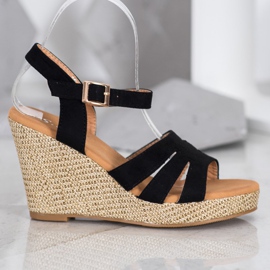 Small Swan Sandali con zeppa classici nero 2