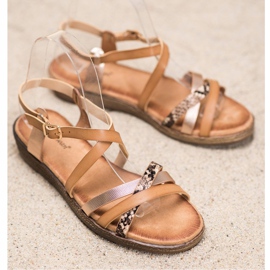 Small Swan Eleganti sandali marroni marrone d'oro 1