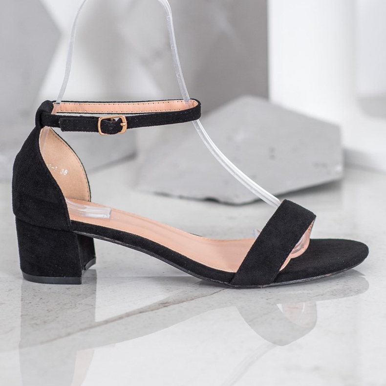 Small Swan Sandali con tacco basso nero 2