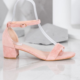 Small Swan Sandali con tacco basso rosa 2