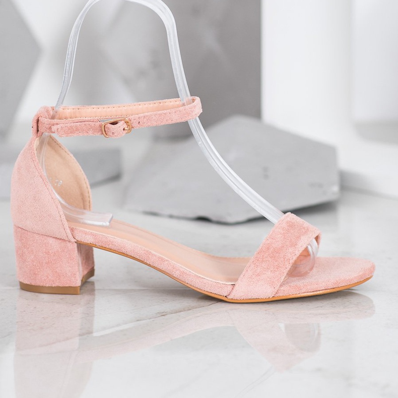 Small Swan Sandali con tacco basso rosa 2