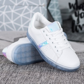 SHELOVET Sneakers Con Suola Trasparente bianca 1