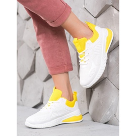 SHELOVET Scarpe da ginnastica sportive bianco giallo 1