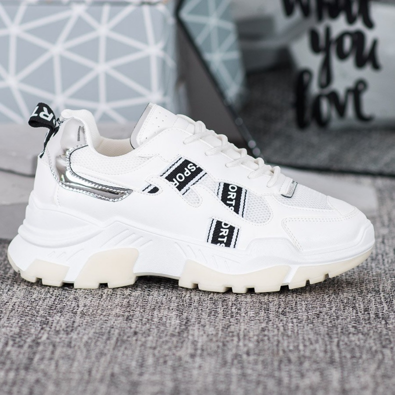 SHELOVET Sneakers sportive bianche bianco 2