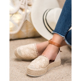 SHELOVET Espadrillas alla moda con pizzo beige 1
