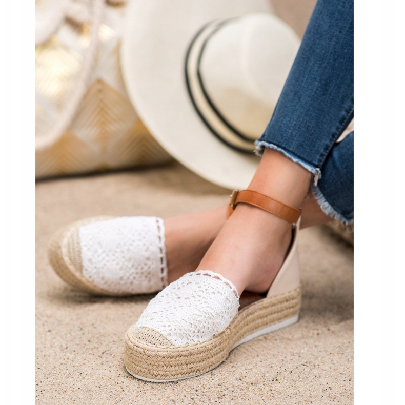SHELOVET Espadrillas alla moda con pizzo bianco 1