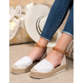 SHELOVET Espadrillas alla moda con pizzo bianca 2