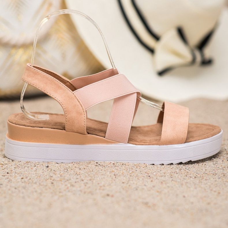 SHELOVET Sandali Cipria Con Elastici marrone rosa 2
