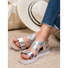SHELOVET Sandali Argento Con Elastici grigio 2