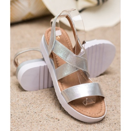 SHELOVET Sandali Argento Con Elastici grigio 1